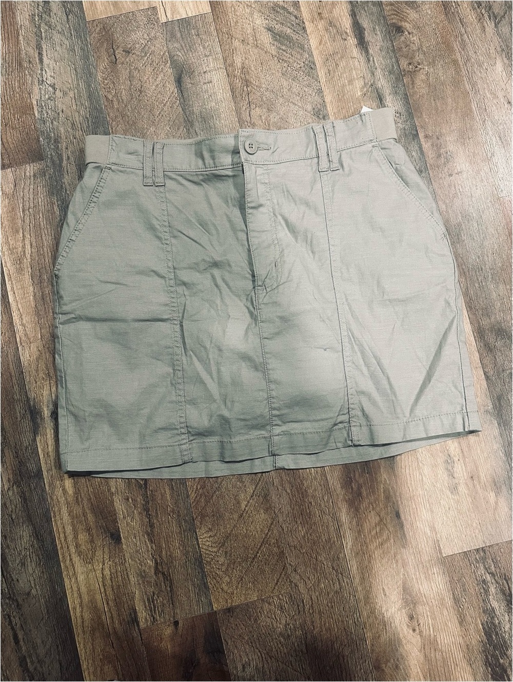 Women’s beige utility mini skirt